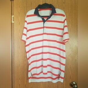 RLX Ralph Lauren Striped Orang and White Shirt Size Large